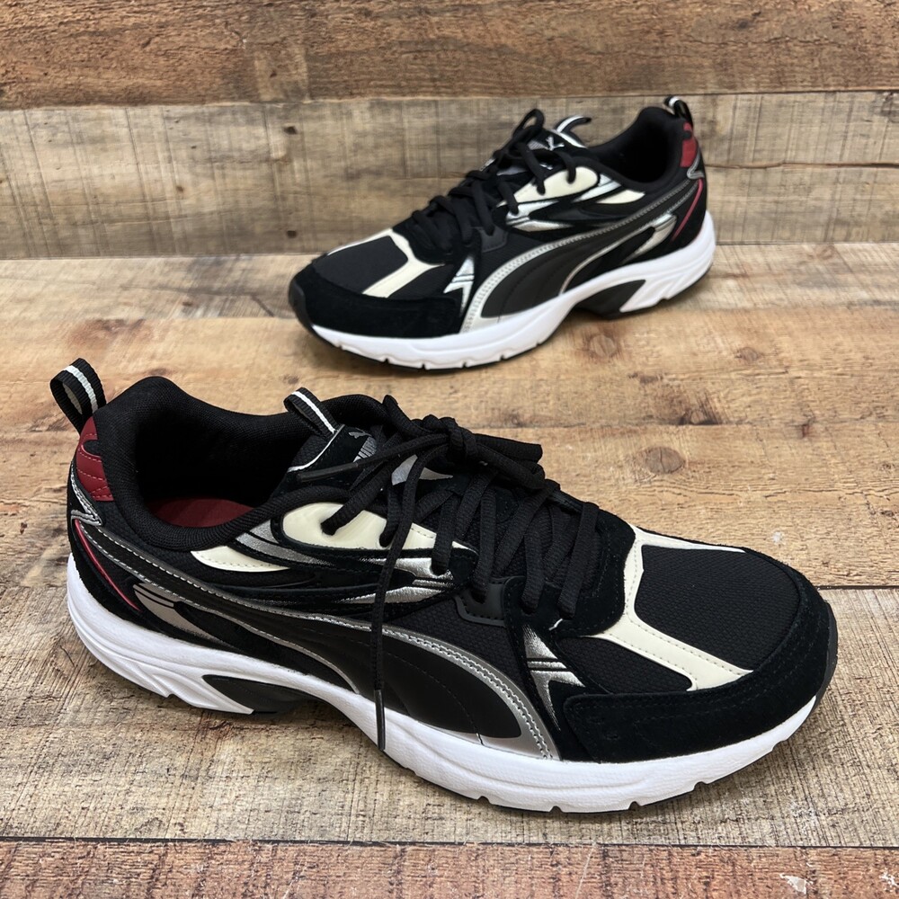 PUMA Milenio Tech Suede Lace Up Mens Black Athletic Shoes Size 10.5 NWOB!